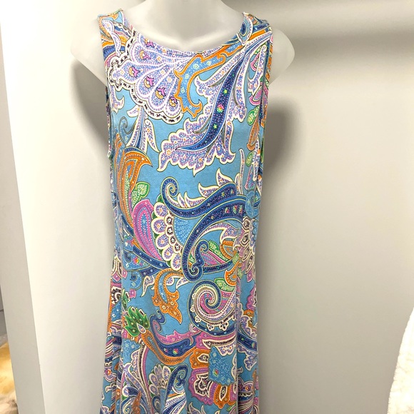 Paisley blue pink Ralph Lauren Dress. - Picture 1 of 9